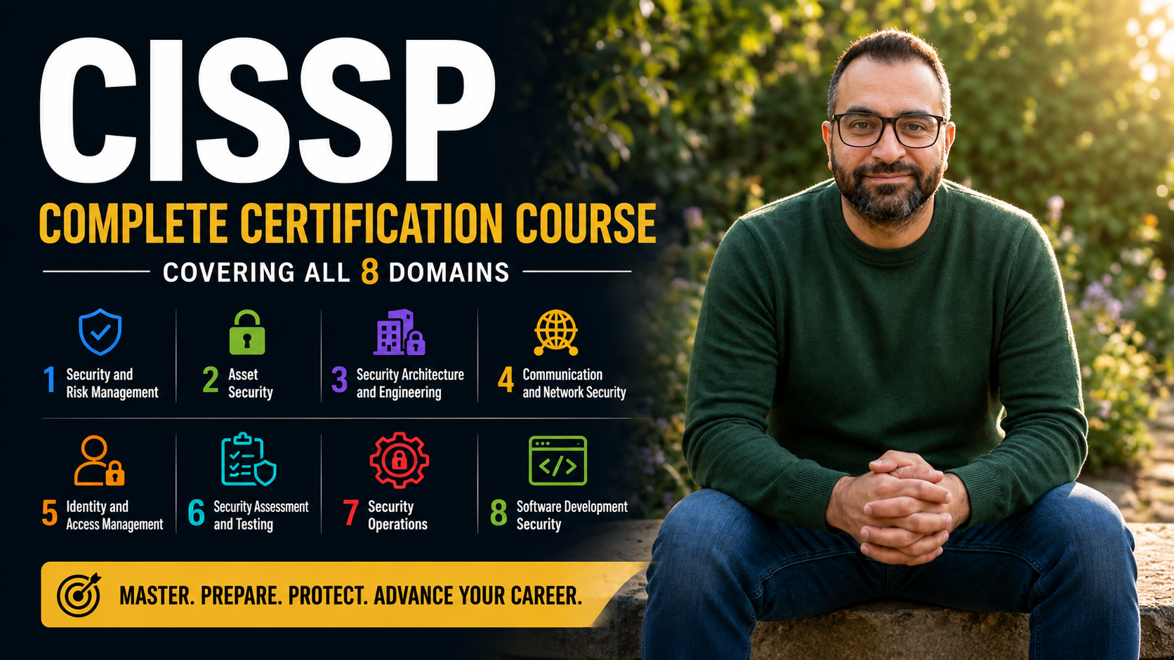 Complete CISSP course covering all eight domains